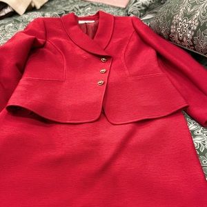 Red two piece suit